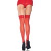 LEG AVENUE - BAS AVEC COUTURE DOS HAUT EN DENTELLE ROUGE GRANDE TAILLE LEG AVENUE HOSIERY
