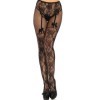 LEG AVENUE - BAS FLEURS DESIGN DOS CROTHLESS TAILLE UNIQUE LEG AVENUE HOSIERY