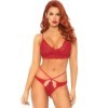 LEG AVENUE - ENSEMBLE 2 PIÈCES BRALETTE ET STRING EN DENTELLE S/M LEG AVENUE SETS