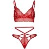 LEG AVENUE - ENSEMBLE 2 PIÈCES BRALETTE ET STRING EN DENTELLE S/M LEG AVENUE SETS