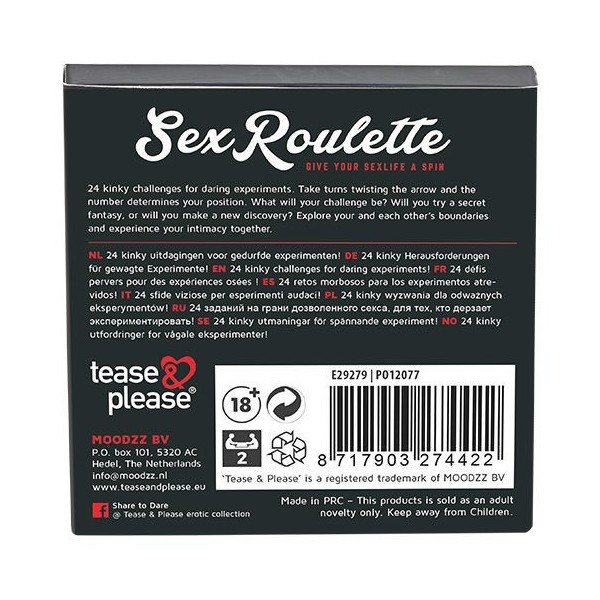 TEASE & PLEASE - SEX ROULETTE KINKY TEASE&PLEASE - Juegos de mesa