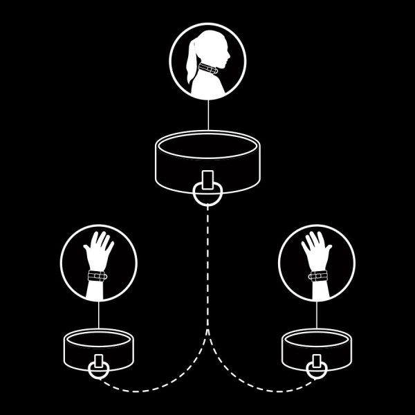 Fetish Submissive - Collier ET Menottes EN Cuir Végan Avec Dou...