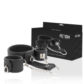 Fetish Sumisa - Collar de Cuero Vegano Y Esposas con...