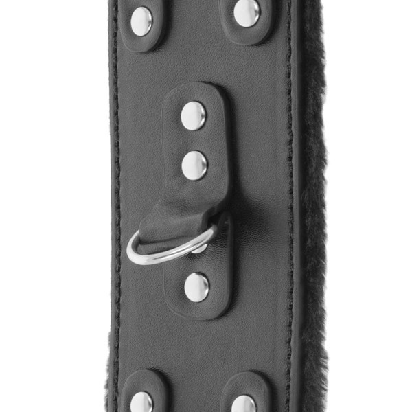 Darkness - Menottes Ajustables EN Cuir Noir Avec Doublure