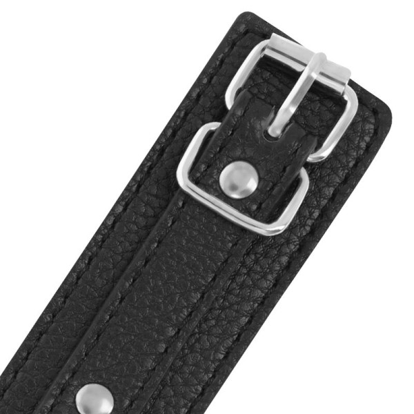 Darkness - Menottes EN Cuir Texturé Noir – épouses