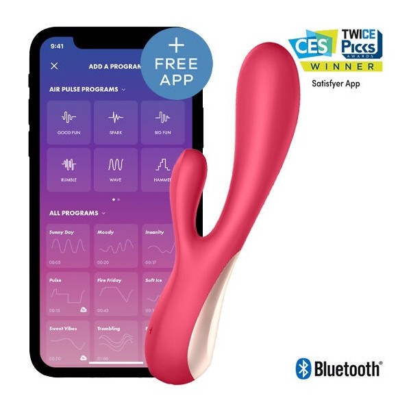 SATISFYER - MONO FLEX ROUGE AVEC APPLICATION SATISFYER CONNECT