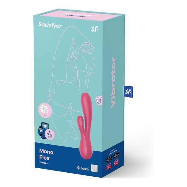 SATISFYER - MONO FLEX ROUGE AVEC APPLICATION SATISFYER CONNECT