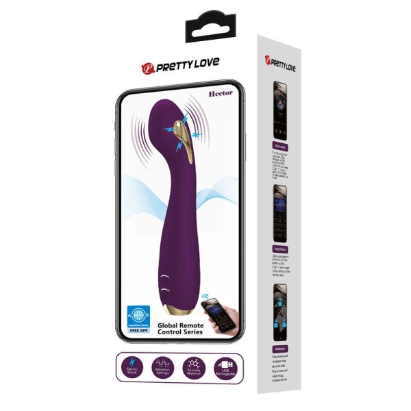 PRETTY LOVE - HECTOR ELECTROSHOCK VIBRATEUR PAR APP CONTROL VIOLET PRETTY LOVE HIGH GRADE