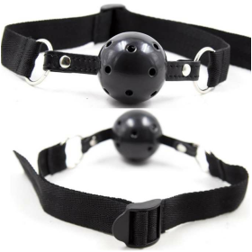 Ohmama Fetish Ball GAG Respirant EN Tissu Noir