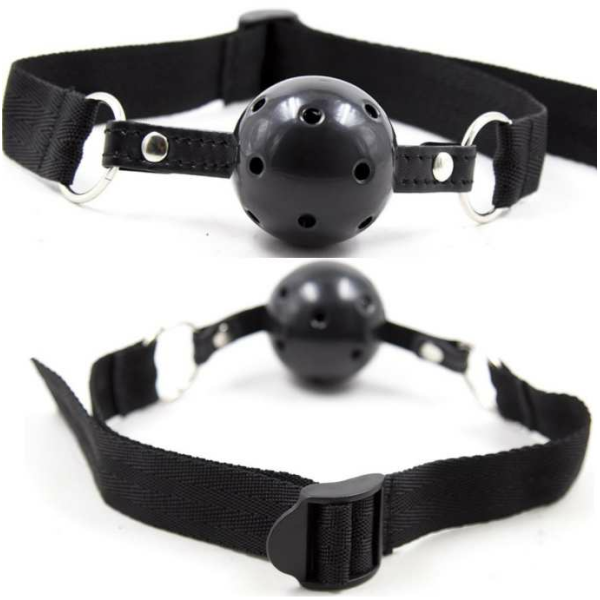 Ohmama Fetish Ball GAG Respirant EN Tissu Noir