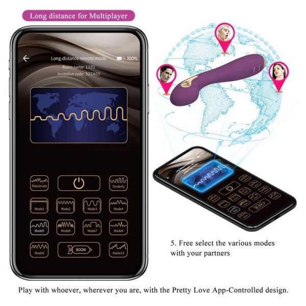 PRETTY LOVE - HECTOR ELECTROSHOCK VIBRATEUR PAR APP CONTROL VIOLET PRETTY LOVE HIGH GRADE