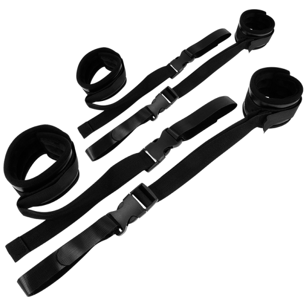 Ohmama Fetish Nylon E Algemas de Retenção de Velcro