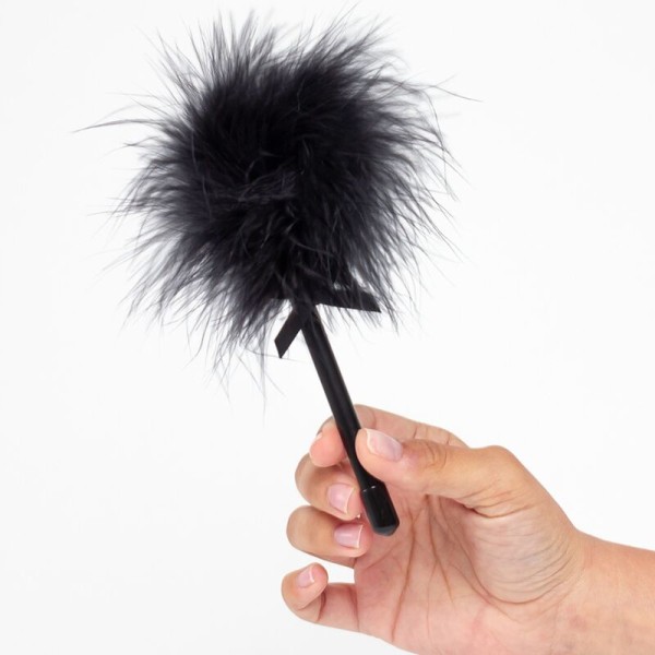 Secret Play - Mini Duster Noir – Plumes