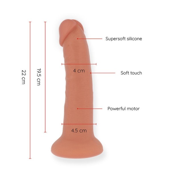 ONINDER - GRAND GODE VIBRATEUR BOGOTÁ 9 VITESSES NATUREL 22 CM -O- 4,5 CM - APPLICATION GRATUITE ONINDER