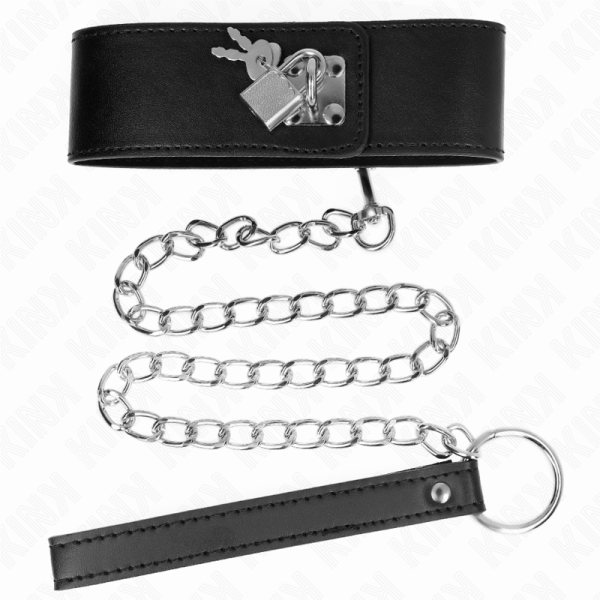 Kink - Collar Con Cinturón 65 CM Con Pulsera Grande Negra...