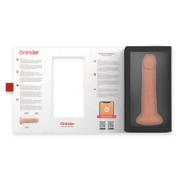 ONINDER - GODE VIBRATEUR BOGOTÁ MOYEN 9 VITESSES NATUREL 20 CM -O- 4.2 CM - APPLICATION GRATUITE ONINDER
