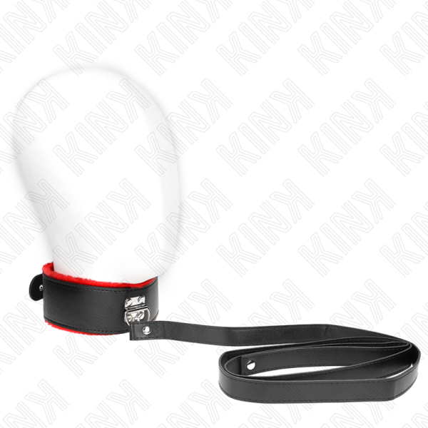 Kink - Collar Con Cinturón 116 CM Con Pulsera De Cuero Rojo...