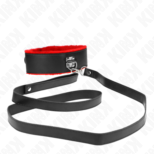 Kink - Collar Con Cinturón 116 CM Con Pulsera De Cuero Rojo...