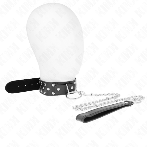 Kink - Collar Anillo Remache Con Cinturón 65 CM Negro Ajustable..