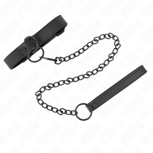 Kink - Collier Avec Laisse Foncée 65 CM Ajustable 37-54 CM X 3 CM