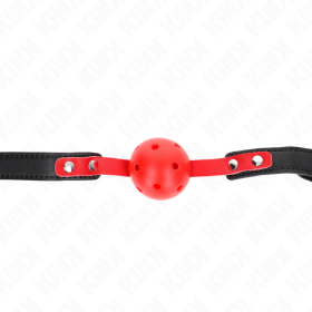 Kink - Balle Dure Creuse Rouge 4 CM GAG Bracelet Noir 60 x 2 C...