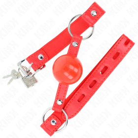 Kink - Mordaza De Bola TPE 4 CM Con Cerradura Rojo 60 x 2 CM