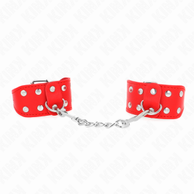 Kink - Pulseras Con Doble Línea De Tachuelas Ajustables Rojo