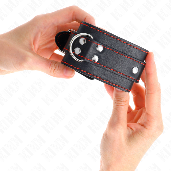 Kink - Muñequera negra con forro rojo ajustable 20-28...