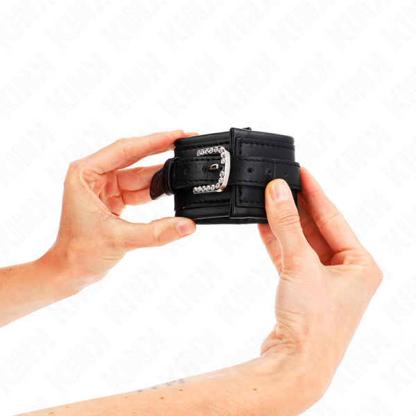 Kink - Appareils-Poignets À Boucle Strass Noir Ajustable 25-32...