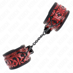 Kink - Suporte de pulso com padrão de diamante vermelho escuro ajustável 17-26...
