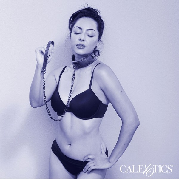 Calexotics - Nocturnal Collier ET Laisse EN Cuir Réglable Noir