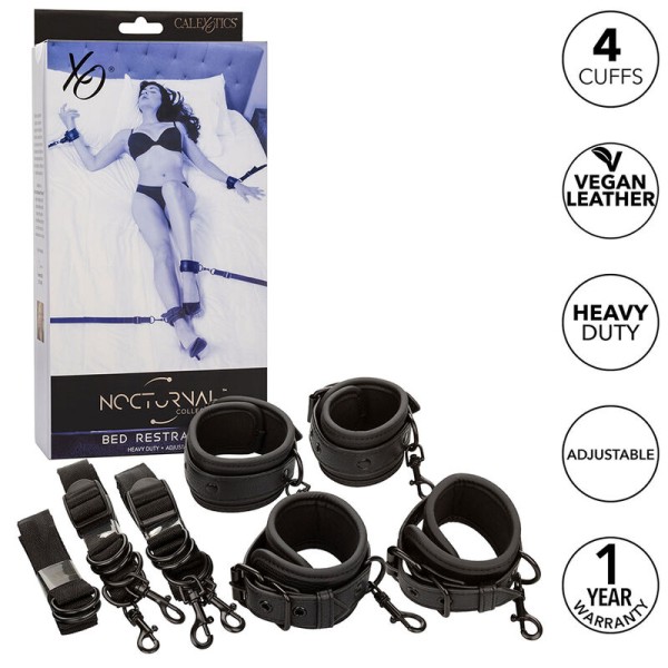 Calexotics - Nocturnal Ceinture DE LIT Réglable EN Cuir Noir