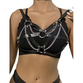 Subblime - 953713 Ceinture Punk Bondage Boucle Métal Noire Tai...