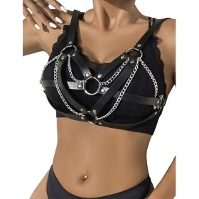 Subblime - 953713 Ceinture Punk Bondage Boucle Métal Noire Tai...