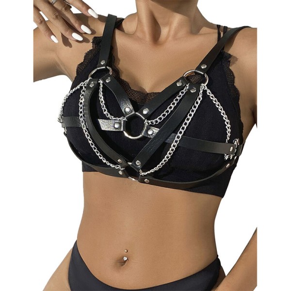 Subblime - 953713 Ceinture Punk Bondage Boucle Métal Noire Tai...