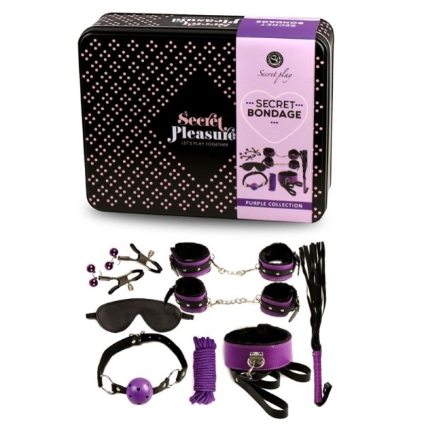 Secretplay - Bdsm SET 8pcs Purble / Noir. – kit Sex Toys