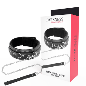 Darkness - Collar de cuero de alta calidad con correa