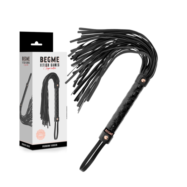 Begme - Flogger Black Edition EN Cuero Vegano – Látigos BDSM