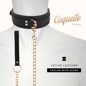Coquette Chic Desire - Colar chique de couro vegano com...
