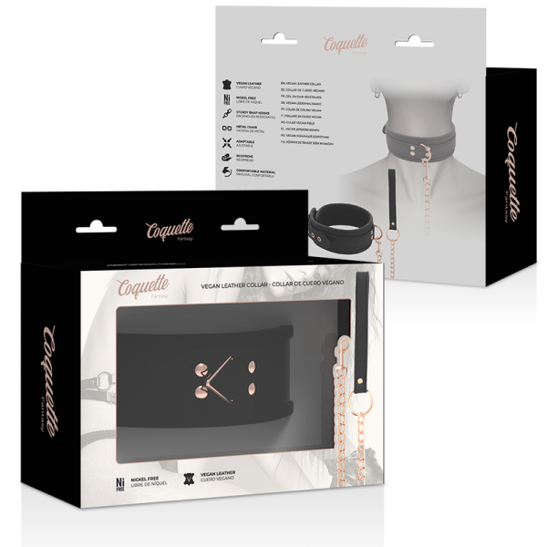 Coquette Chic Desire - Colar chique de couro vegano com...