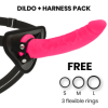 DELTA CLUB - TOYS HARNAIS + DONG SILICONE ROSE 23 CM -O- 4.5 CM DELTACLUB