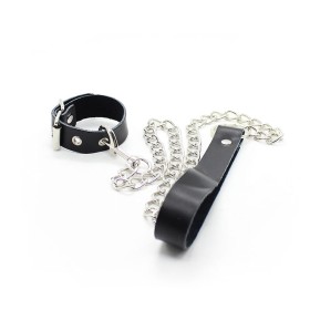 Ohmama Fetish - Collar De Pene Y Pulsera De Cuero Con Cadena...