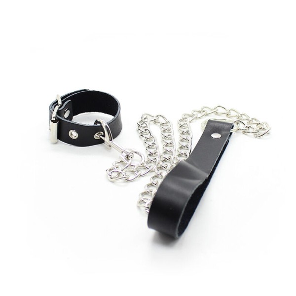 Ohmama Fetish - Collier Pénis ET Bracelet EN Cuir Avec Chaîne ...