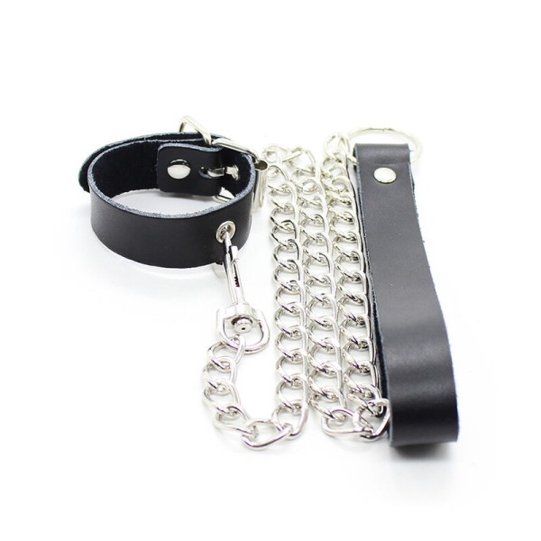 Ohmama Fetish - Collier Pénis ET Bracelet EN Cuir Avec Chaîne ...