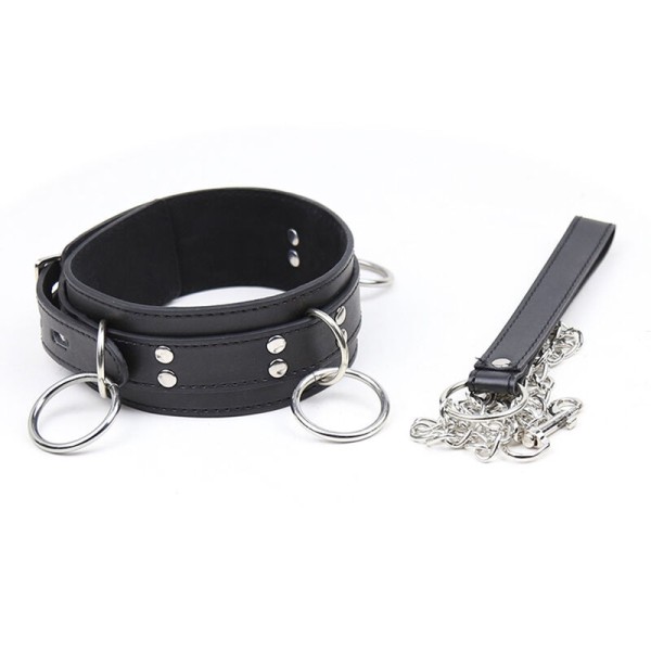 Ohmama Fetish - Collar de sumisión con 3 anillos