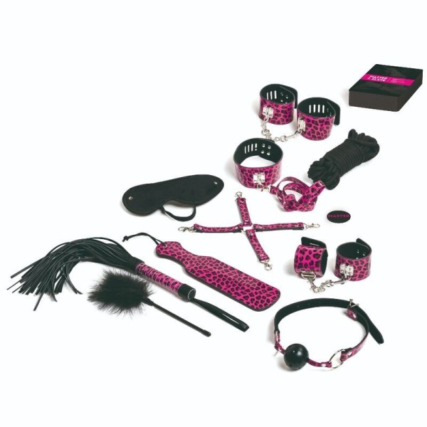 TEASE & PLEASE - SET 13 ACCESSOIRES DE BONDAGE MAGENTA TEASE&PLEASE