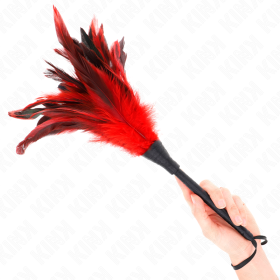 Kink - Plumas de Pollo Cosquillas en Forma de Cuerno Rojo 36 CM