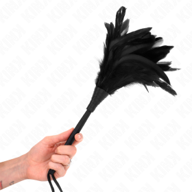 Kink - Plumas de Pollo Cosquillas en Forma de Cuerno Negro 36 CM