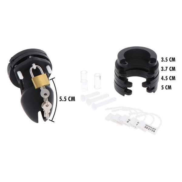 HIDDEN DESIRE - EXTREME CAGE DE CHASTETÉ SILICONE TAILLE S NOIR HIDDEN DESIRE