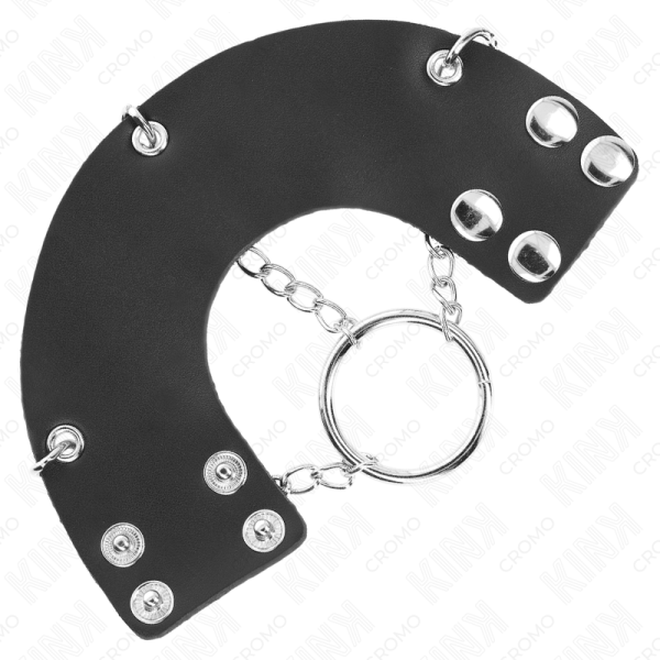 Kink - Anneau Pénis Chaîne 4 CM 7 CM Métal Avec Ceinture EN Cuir
